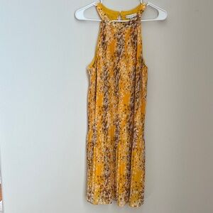 Halter Dress in Golden Floral Wash